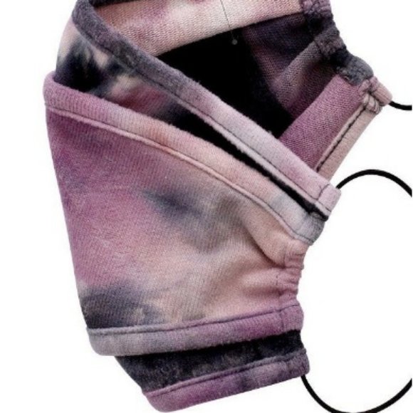 Purple Tie Dye Face Mask w/ Filter Pocket - Picture 1 of 3